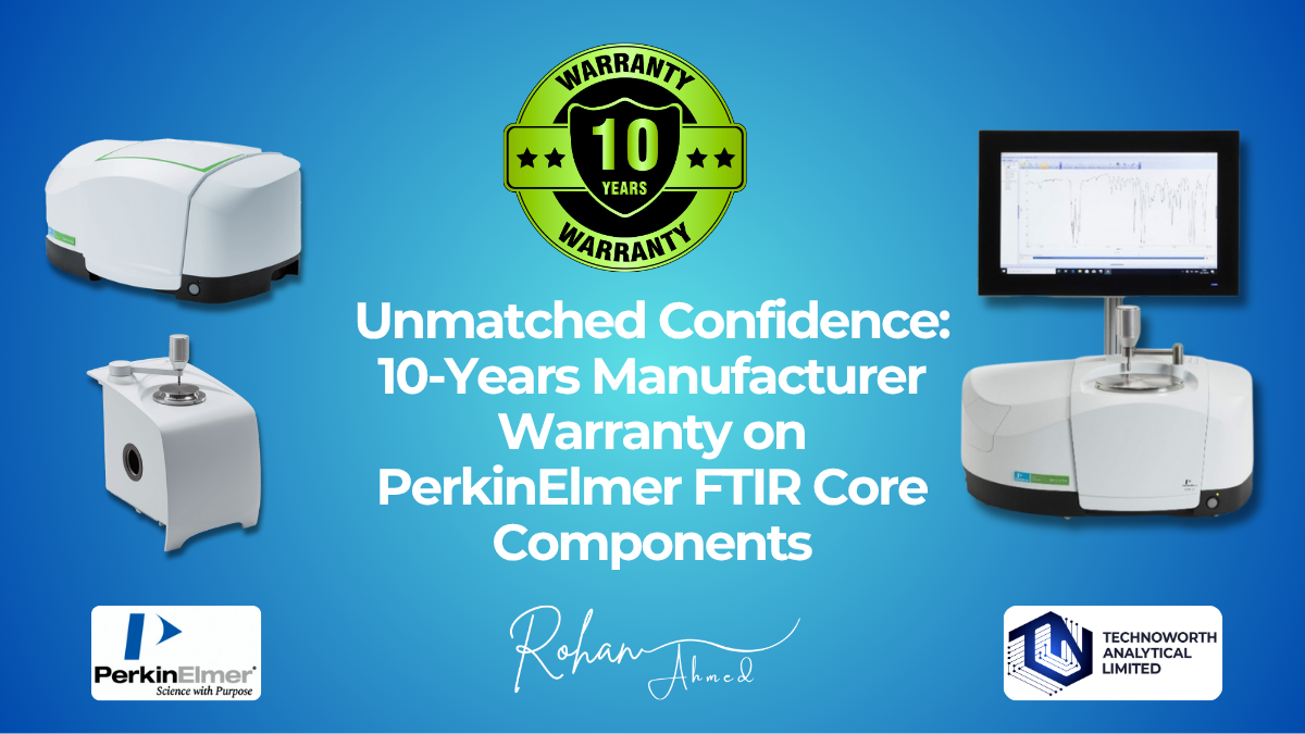 Unmatched Confidence: 10-Years Manufacturer Warranty on PerkinElmer FTIR Core Components